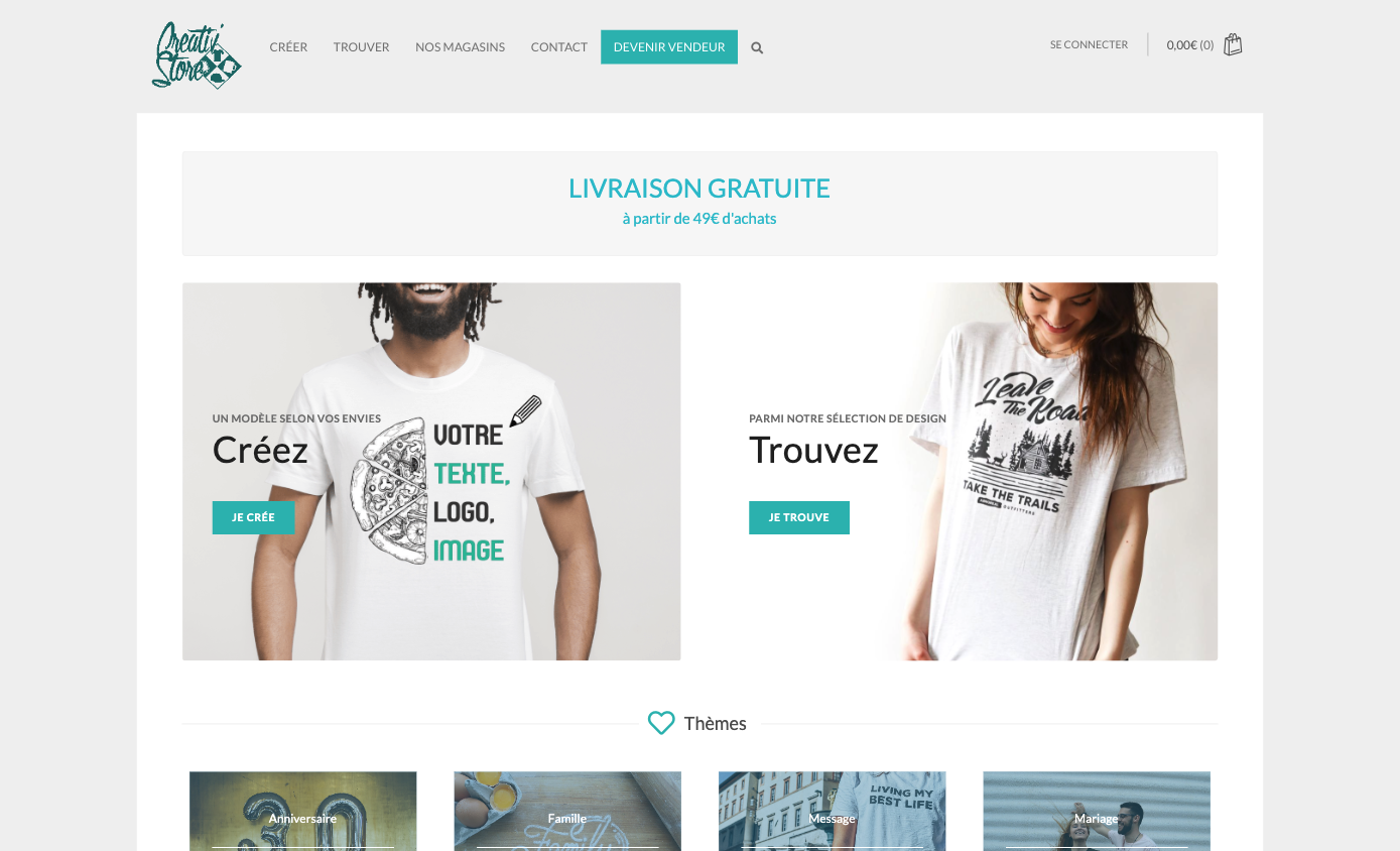 Screenshot du site creativ-store.com