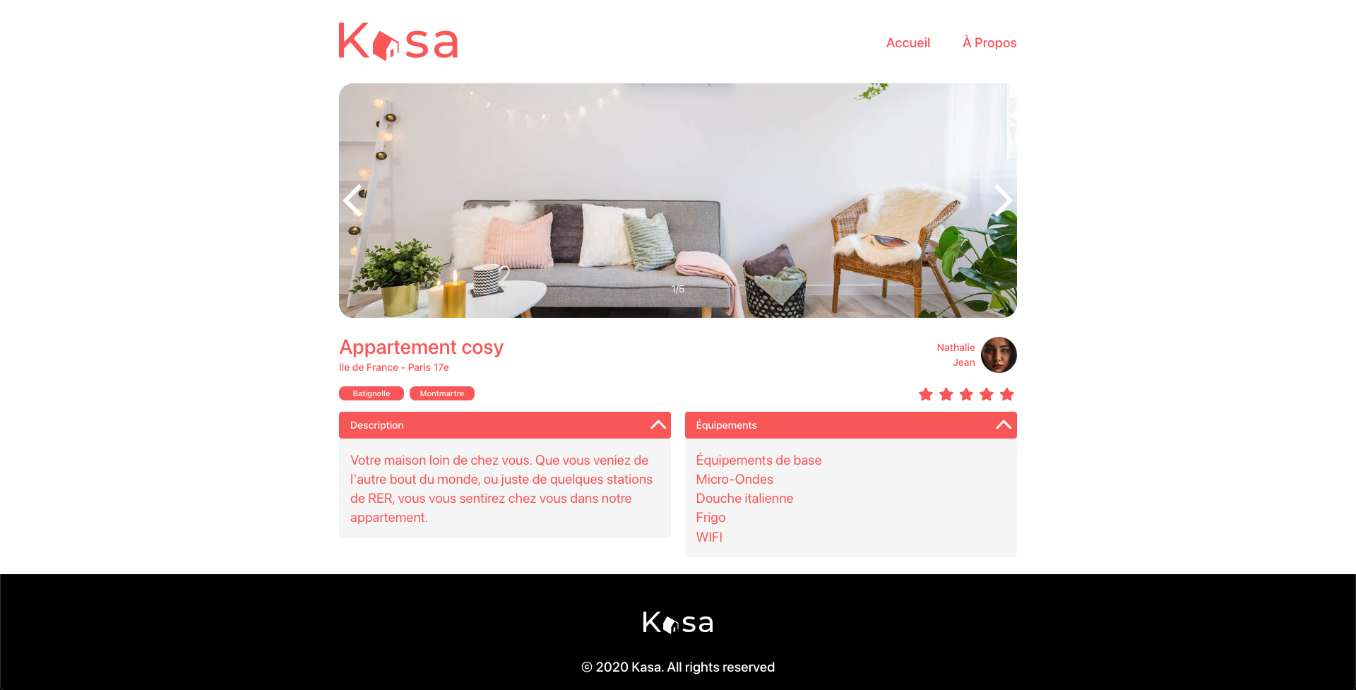 Screenshot du site Kasa